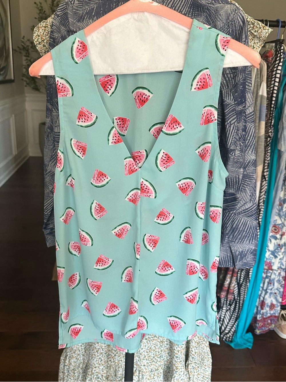 Everly Watermelon Print Sleeveless Blouse – Size Small
